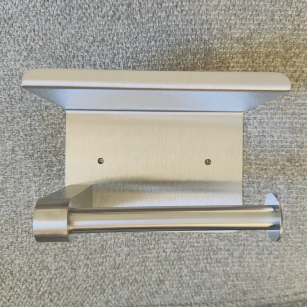 Stainless Steel Toilet Paper Holder With Shelf Mount No Screws